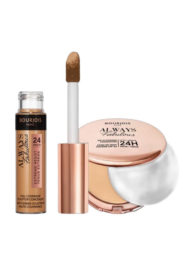 BOURJOIS PARIS Always Fabulous The Sculptor Concealer – 400 –Beige Dore & Always Fabulous Powder Foundation - 310 - BeiGramse, 7Grams Bundle - Image 1